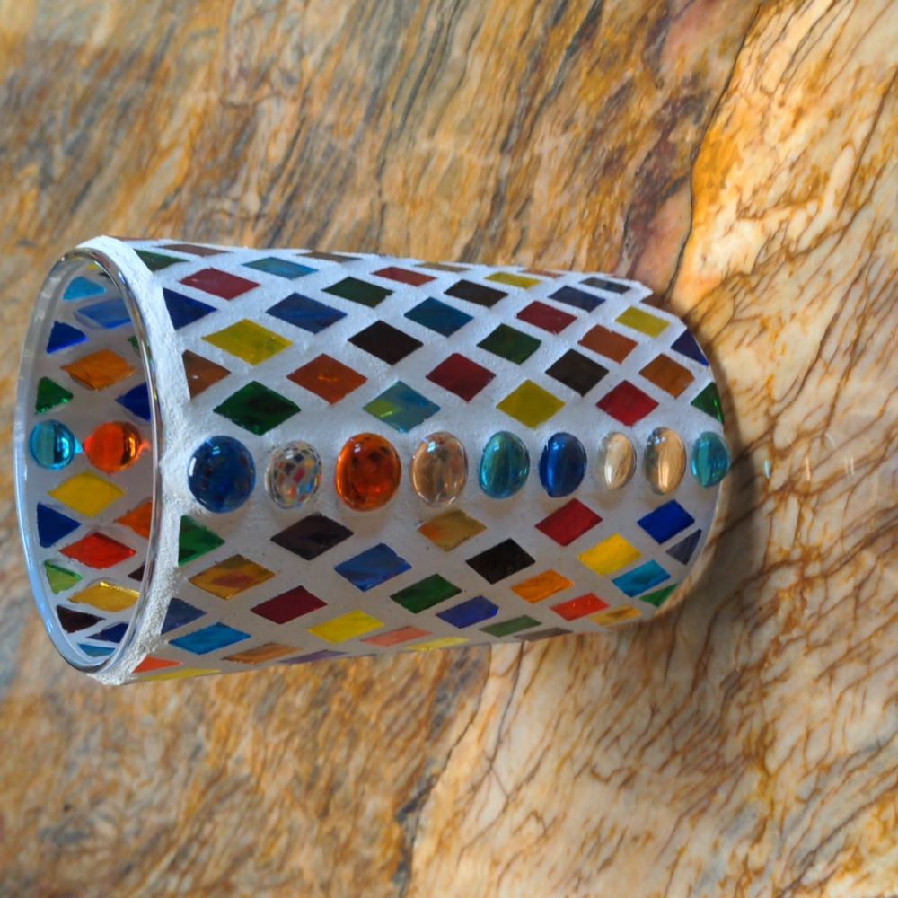 Colorful Mosaic Glass Vase